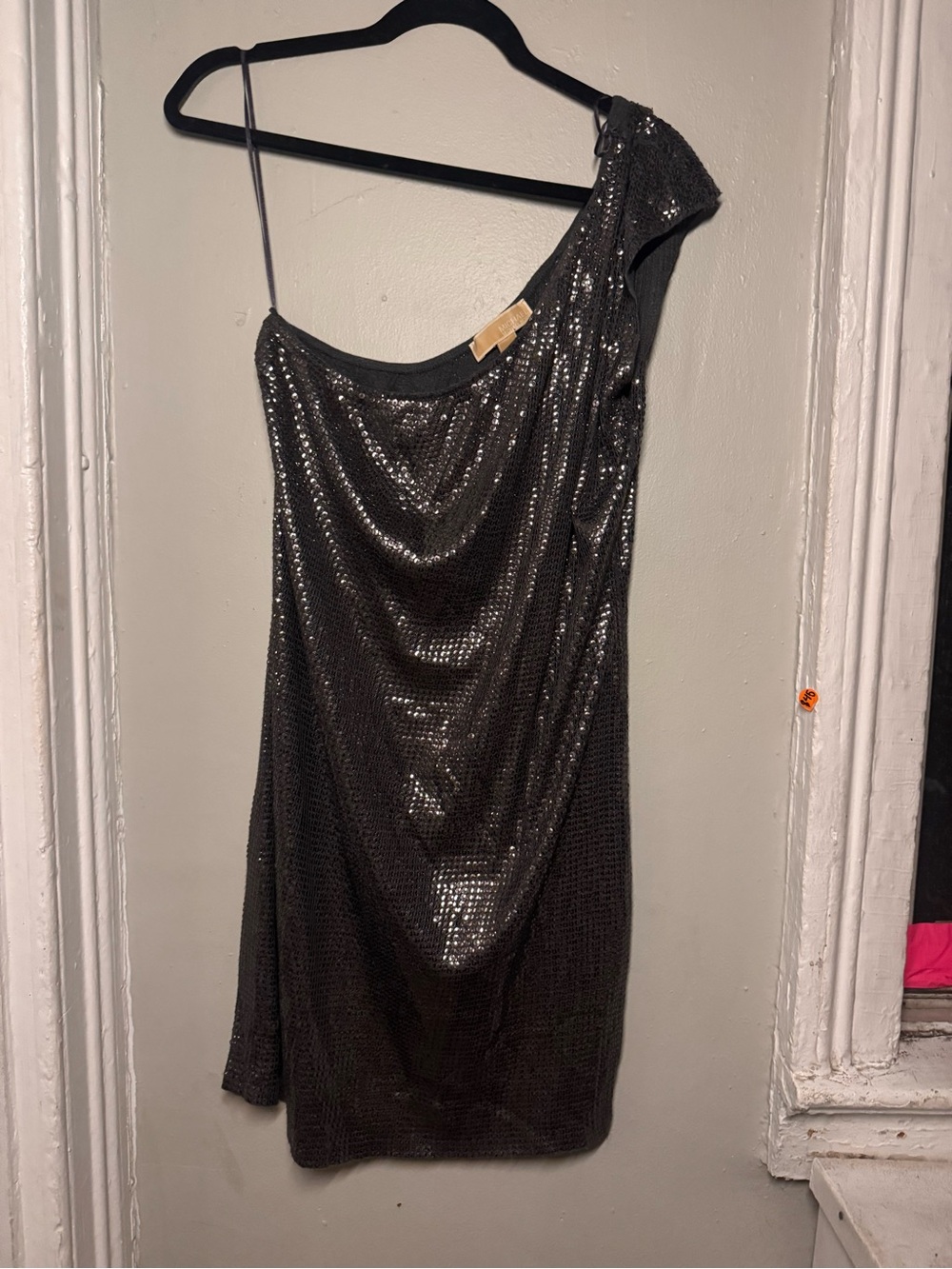 MICHAEL Michael Kors One Shoulder Sequin Mini Dress Black
